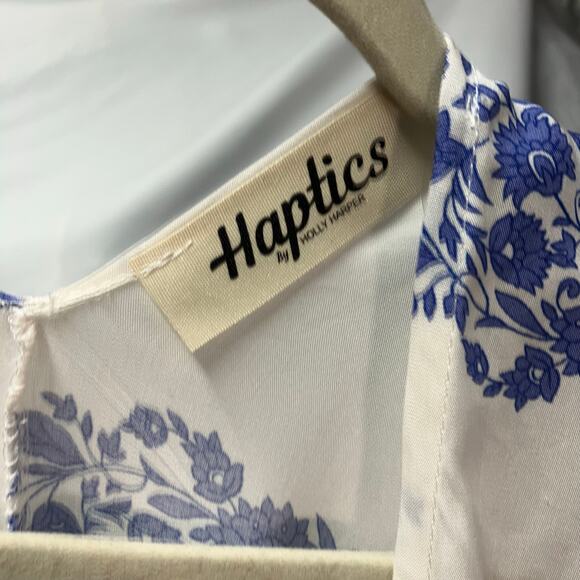 Haptics by Holly Harper Womens 2x Blue‎ White Floral Kimono Rayon Coastal - Picture 4 of 13